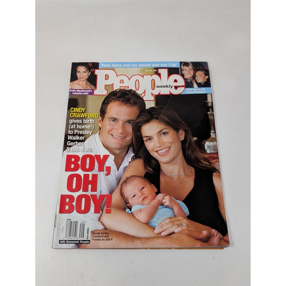 People Magazine 1999 Cindy Crawford David Beckham Victoria Adams Posh Spice VTG